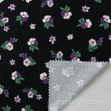 Yaz T-shirt/Elbise için uygun küçük güzel çiçek deseni iki yan şeftali tek jersey kumaş